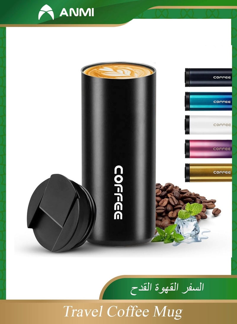 Anmi Travel Coffee Mug Stainless Steel Flask Hot and Cold Coffee Drinks Insulated Tumbler with Leakproof Lid for Home Office Gym Outdoor Works - Image 1